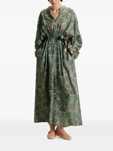 Virágos midi ruha Woolrich zöld