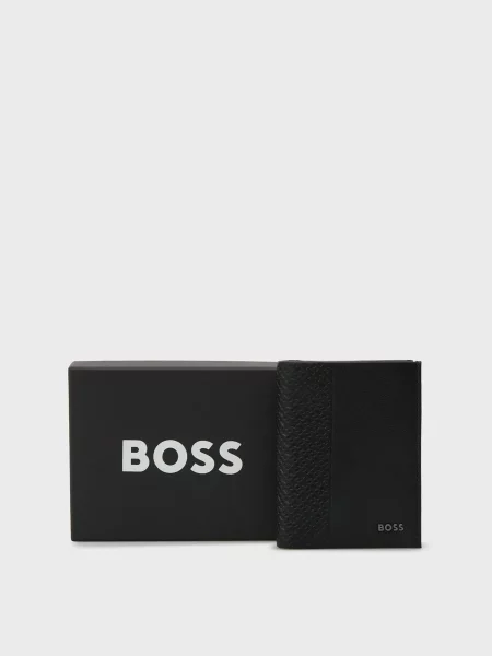 Кожаный кошелек Boss черный