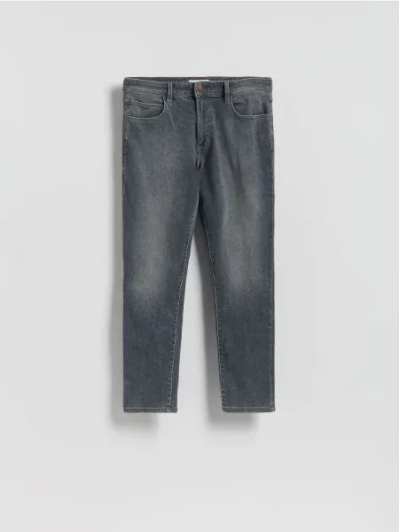 Reserved Blugi slim cu efect prespălat bleumarin