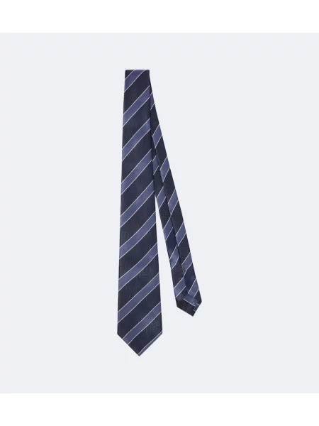 Cravată Zegna de mătase cu dungi albastru