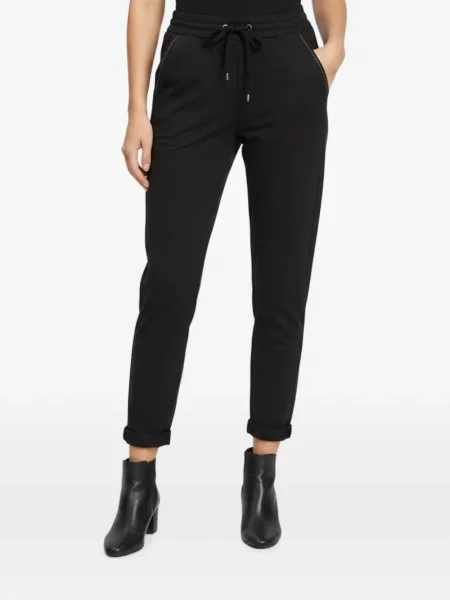 Pantaloni de jogging Brunello Cucinelli din jerseu cu cordon negru