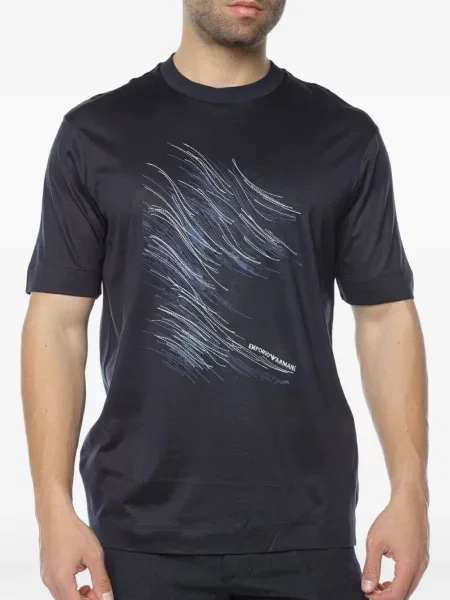 Tricou Emporio Armani cu imagine albastru