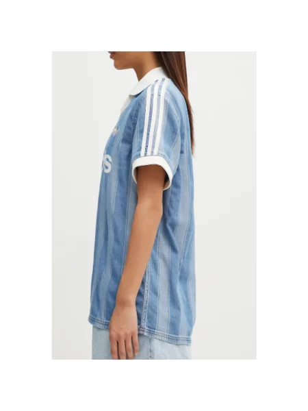 Adidas Originals dżinsowa koszulka polo Kobiety S niebieski
