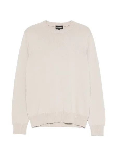 Pulover Emporio Armani cu broderie cu decolteu rotund