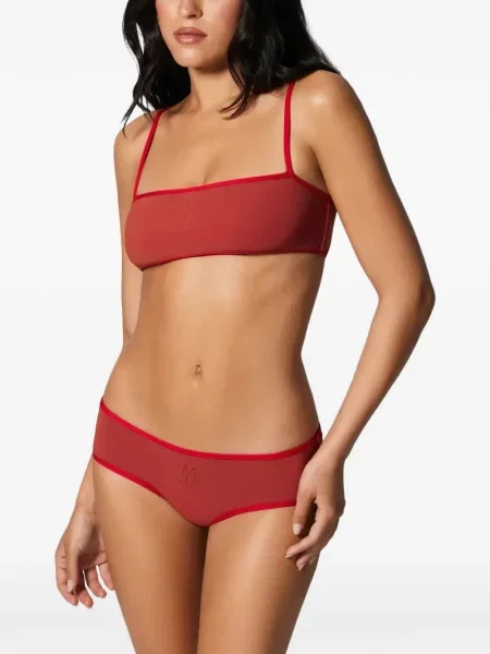 Bikini Kiki De Montparnasse cu broderie roșu