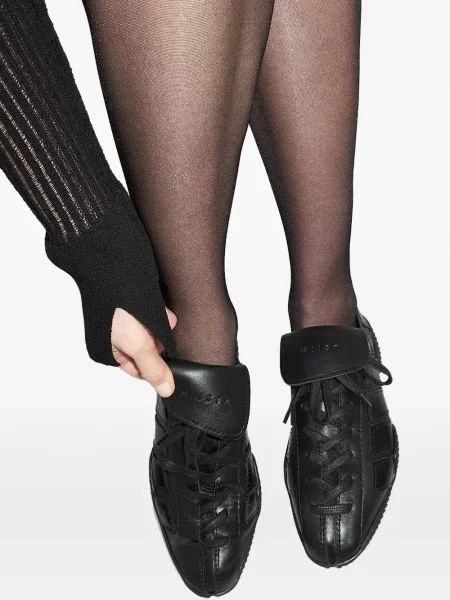 Sneakerși Miista cu șireturi din dantelă negru