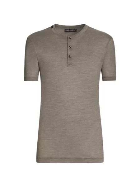 Tricou Dolce & Gabbana de mătase maro
