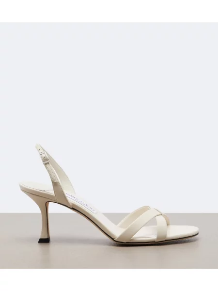 Sandale Jimmy Choo din piele slingback alb