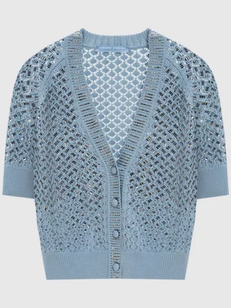 Кардиган з кристалами Ermanno Scervino блакитний