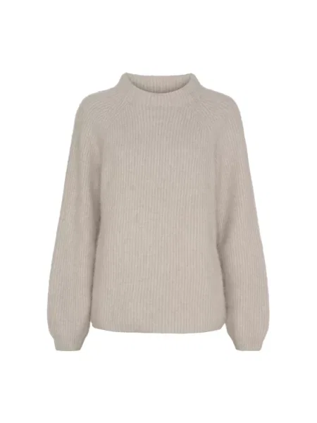Sweter Btfcph z kaszmiru z okrągłym dekoltem beżowy