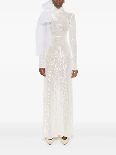 Rochie maxi Atu Body Couture drapată de costum alb