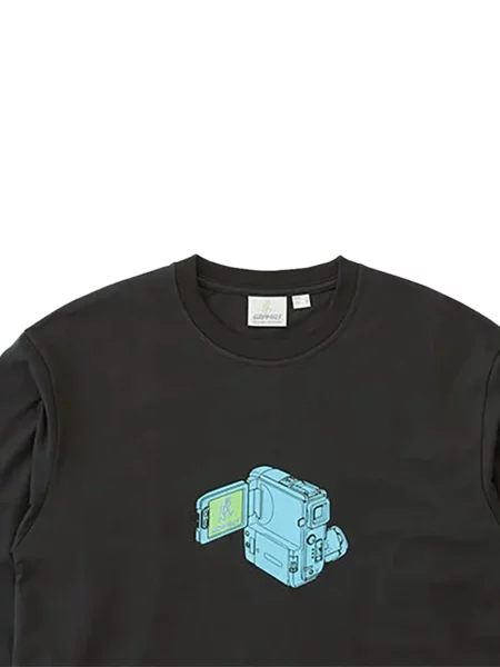 Lung tricou Gramicci cu imagine negru