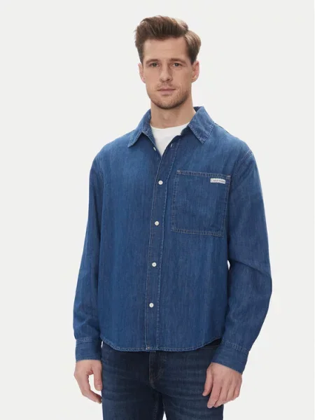 Τζιν πουκάμισο Calvin Klein Jeans μπλε