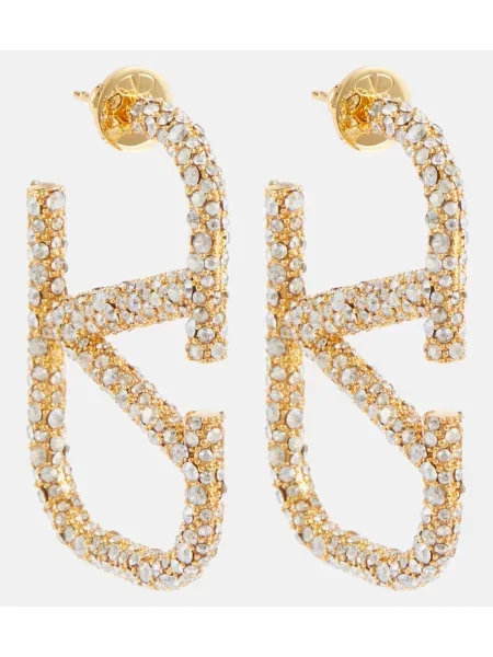 Cercei Valentino de cristal auriu