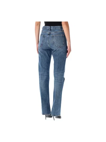 Jeansy straight leg Frame niebieskie