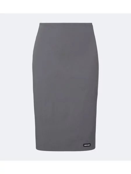 Fustă tip creion Miu Miu din poplin gri
