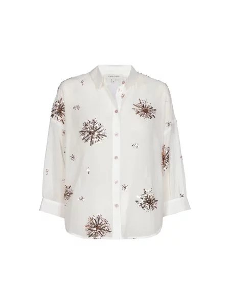 Koszula Marie Méro z cekinami biała