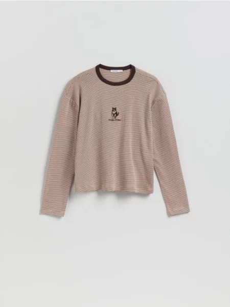 Reserved Longsleeve w brązowy