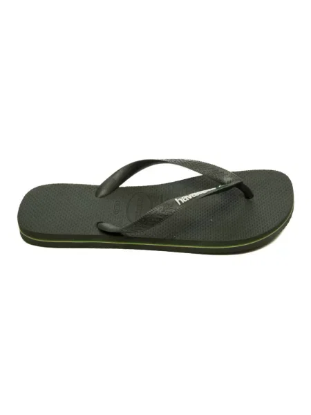 Lniane klapki Havaianas z logo czarne