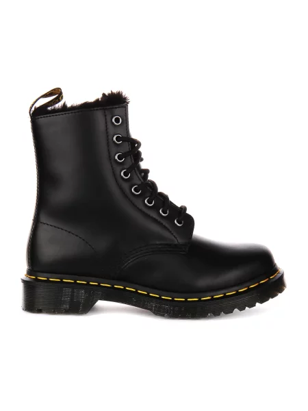 Botki Dr. Martens ze sztucznego futra czarne
