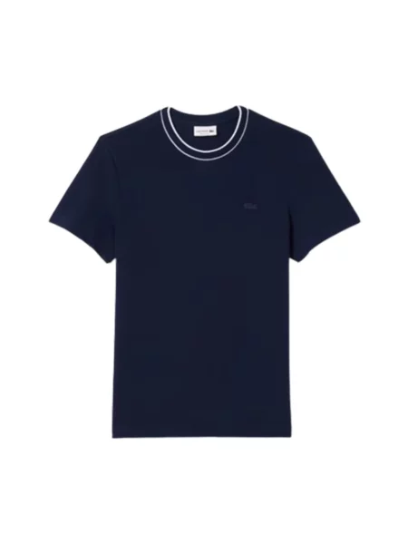 T-shirt o kroju regular fit z mieszanki bawełny Lacoste niebieska