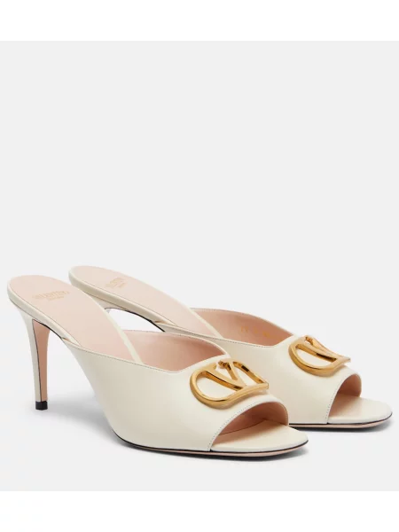 Usnjene mules Valentino Garavani bela