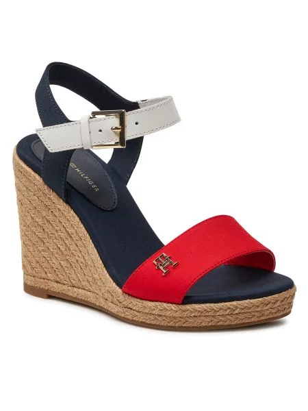 Espadrile Tommy Hilfiger din piele roșu