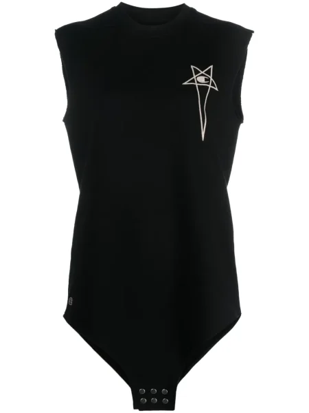 Top Rick Owens X Champion cu broderie negru