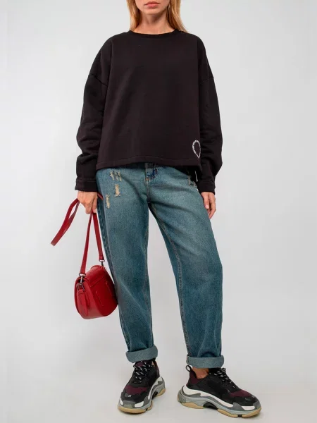 Світшот Just Before чорний