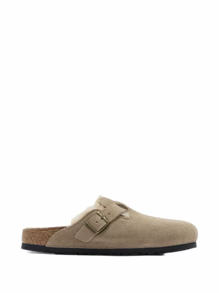 Papuci tip mules Birkenstock fără toc din piele de oaie