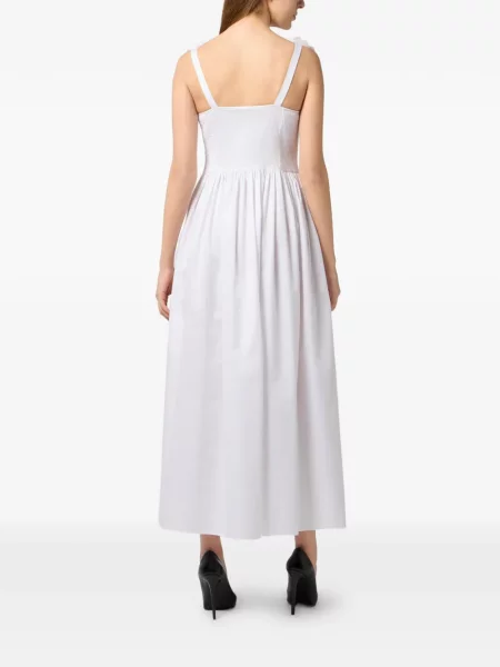 Rochie maxi Philipp Plein cu model floral cu bretele alb