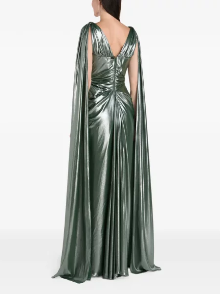 Maxi rochie maxi Rhea Costa drapată de costum verde