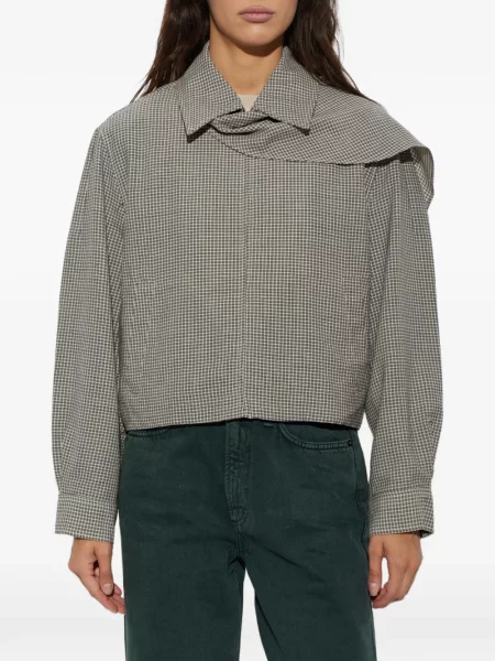 Geacă Rag & Bone de lână în carouri gri