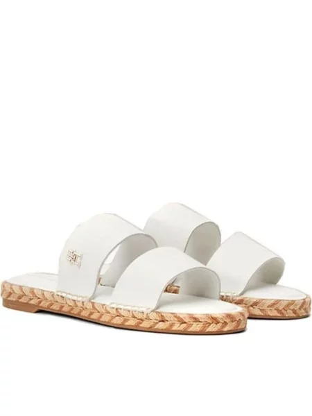 Klapki Tommy Hilfiger skórzane białe
