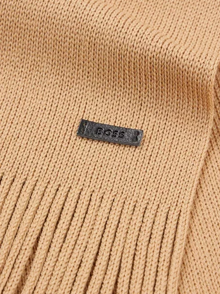 Шерстяной шарф Boss бежевый