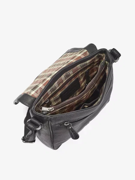 Кожаная сумка через плечо Hill Burry черная