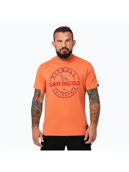 Férfi Pitbull San Diego Ins. fluo póló. Méret: L narancssárga