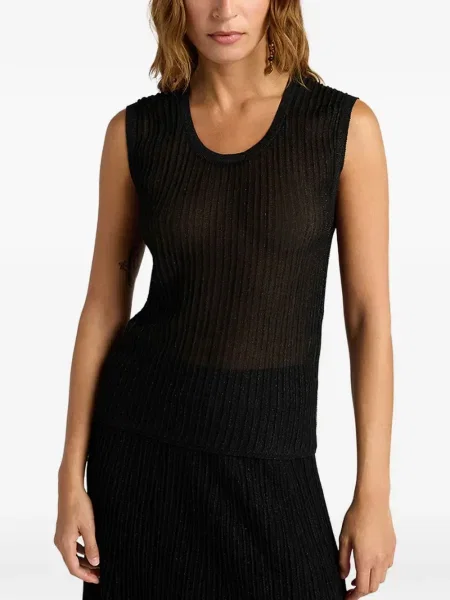 Top Momoni prążkowany czarny