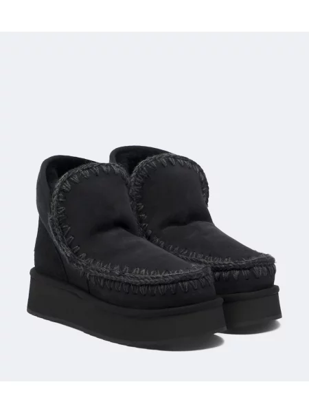 Cizme scurte Mou din piele de căprioară negru
