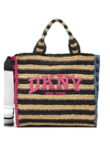 Geantă shopper Dkny cu broderie negru