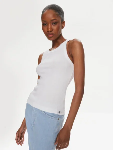 Top Calvin Klein Jeans stretch alb