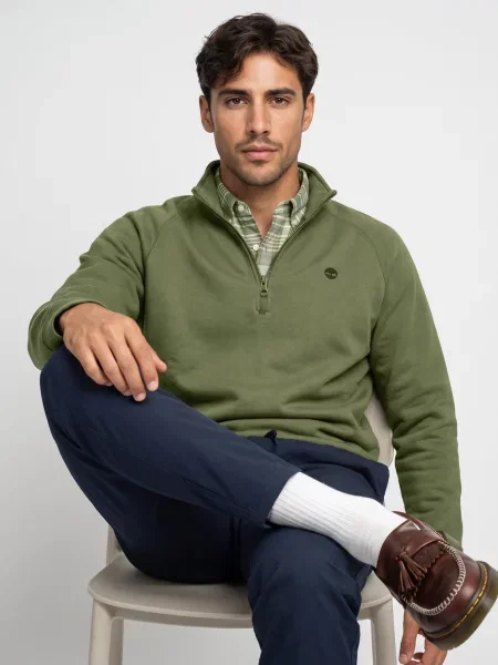 Pulover Timberland cu broderie verde