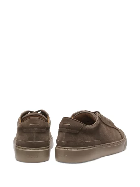 Sneakerși Boss din piele de căprioară maro