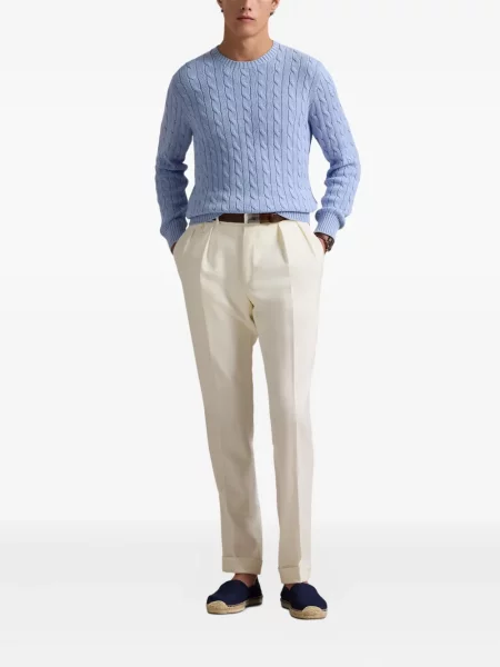 Prugasta majica Polo Ralph Lauren s printom s okruglim izrezom zelena