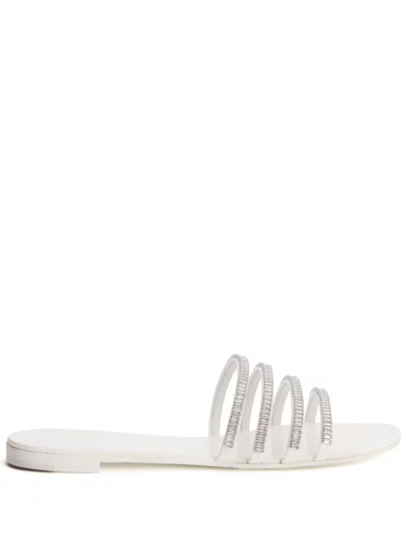 Papuci Giuseppe Zanotti de cristal alb