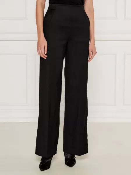 Pinko De lână pantaloni PETRARCA | flare fit negru