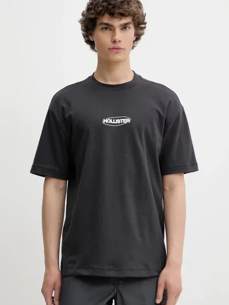 Tričko Hollister Co. s potiskem šedá
