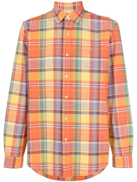 Majica Polo Ralph Lauren s vezom karirana zelena