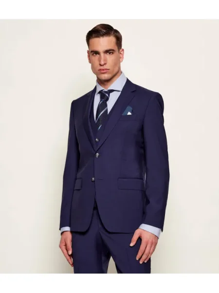BOSS BLACK De lână sacou | Slim Fit negru