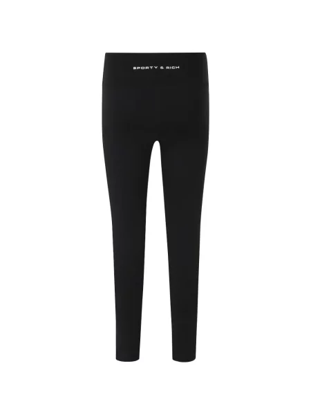 Leggings Sporty & Rich cu talie înaltă cu imagine negru
